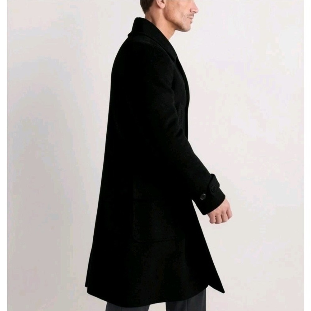 NWOT Quince Men's M Wool Cashmere Double-Breasted Officer Topcoat Quiet Luxury - Picture 12 of 14